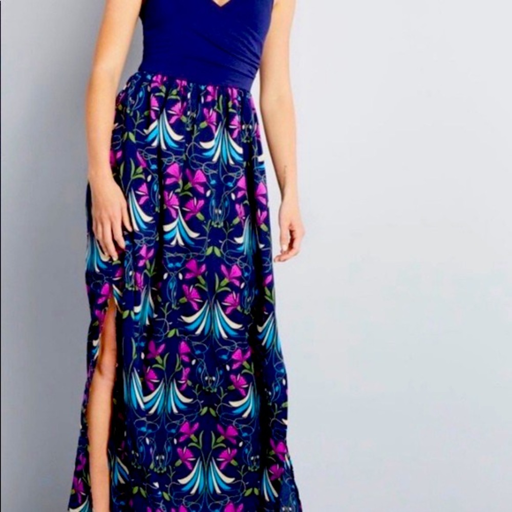ModCloth Boundless Enjoyment Maxi Dress Blue Floral - Picture 4 of 4